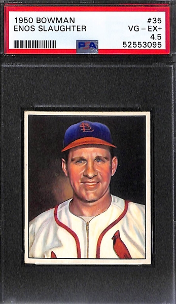 1950 Bowman Lot - Larry Doby (PSA 5) and Enos Slaughter (PSA 4.5)