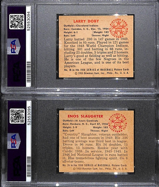 1950 Bowman Lot - Larry Doby (PSA 5) and Enos Slaughter (PSA 4.5)