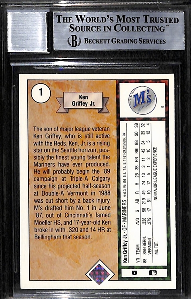 Ken Griffey Jr. Signed 1989 Upper Deck Rookie Card - Authenticated by Beckett BAS w. 10 Autograph Grade!
