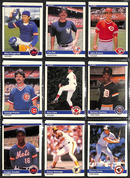 1984 Fleer Update Set (w. Puckett, Clemens, and Gooden Rookies)