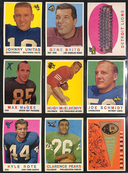 1959 Topps Football Complete Set of 176 Cards w. Jim Brown 2nd Year Card