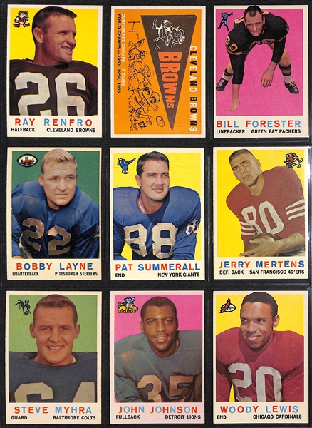 1959 Topps Football Complete Set of 176 Cards w. Jim Brown 2nd Year Card