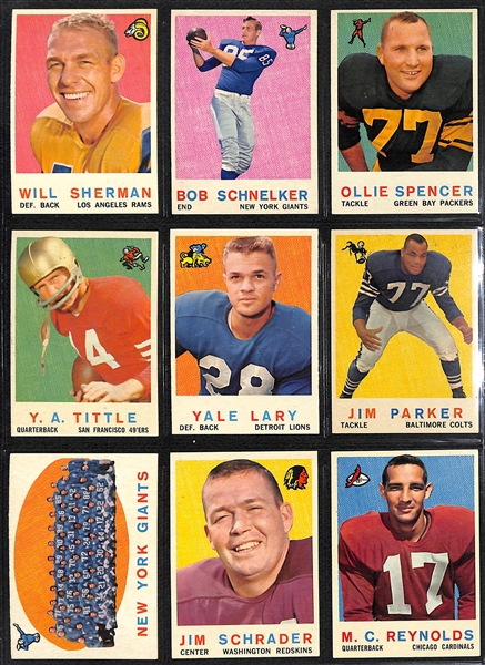 1959 Topps Football Complete Set of 176 Cards w. Jim Brown 2nd Year Card