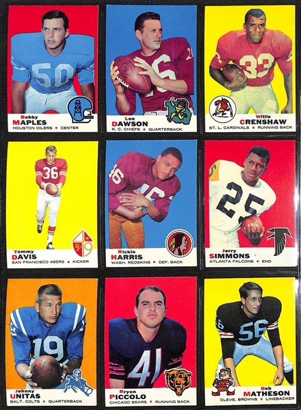 1969 Topps Football Complete Set of 263 Cards w. Brian Piccolo Only Regular Issue Card