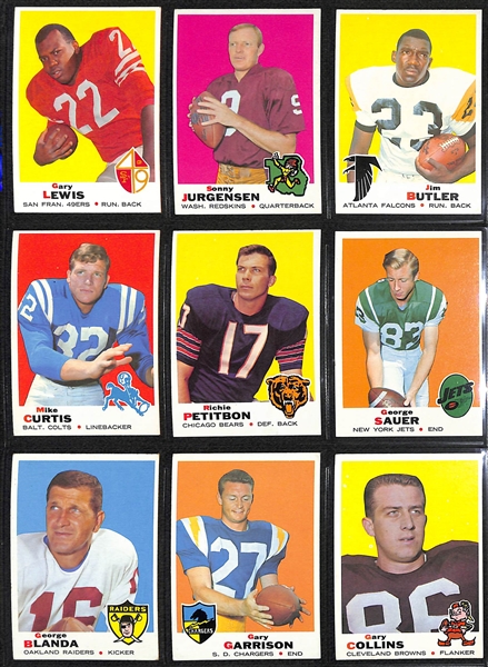 1969 Topps Football Complete Set of 263 Cards w. Brian Piccolo Only Regular Issue Card