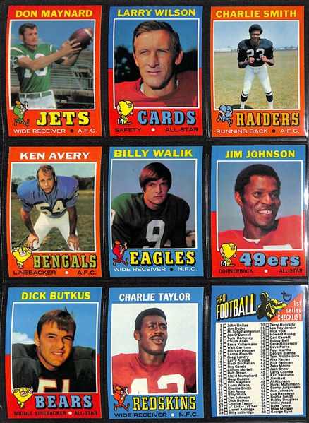 1971 Topps Football Complete Set of 263 Cards w. Bradshaw & Greene Rookie Cards