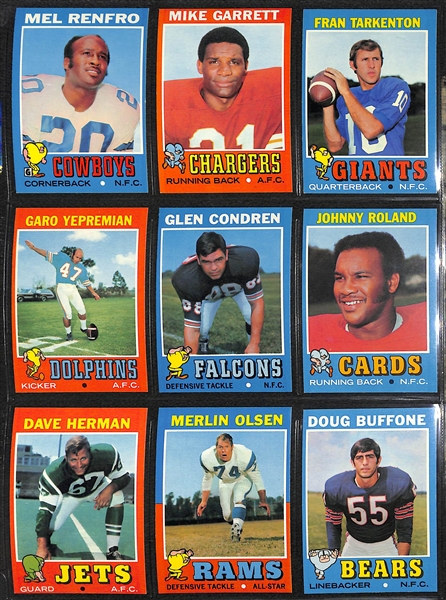 1971 Topps Football Complete Set of 263 Cards w. Bradshaw & Greene Rookie Cards