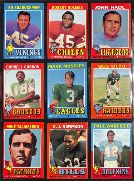 1971 Topps Football Complete Set of 263 Cards w. Bradshaw & Greene Rookie Cards