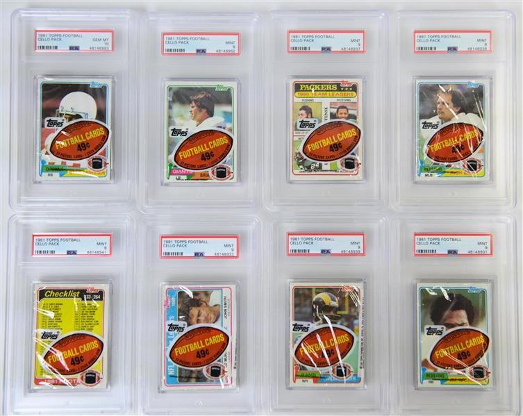Lot of (24) PSA Graded 1981 Topps Football Cello Packs - Most Graded PSA 9 or 10 (Joe Montana Rookie Year)