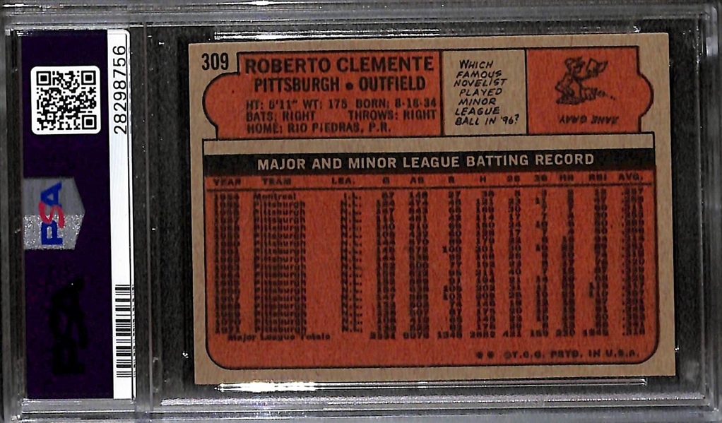 1972 Topps Roberto Clemente #309 Graded PSA 9