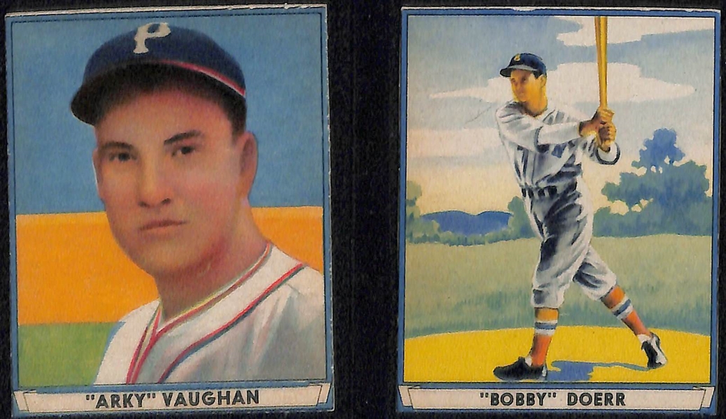 Lot of (7) 1941 Play Ball HOFer Authentic/Trimmed Cards w. Ott, Greenberg, Hubbell, Doerr, Gomez, Ruffing, Vaughan