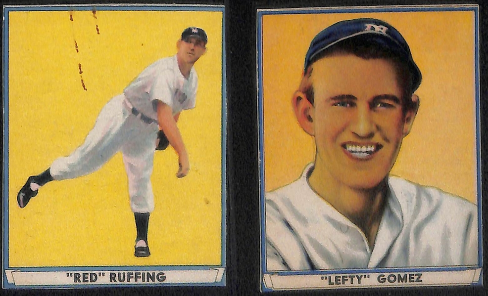 Lot of (7) 1941 Play Ball HOFer Authentic/Trimmed Cards w. Ott, Greenberg, Hubbell, Doerr, Gomez, Ruffing, Vaughan