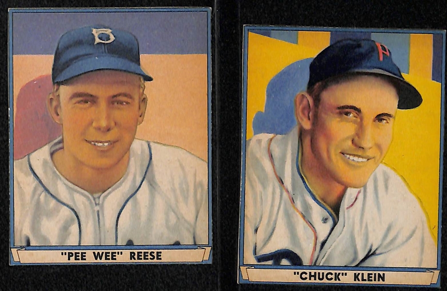 Lot of (7) 1941 Play Ball HOFer Authentic/Trimmed Cards w. Gehringer, Reese, Klein, Dickey, Cronin, Gomez, Ruffing