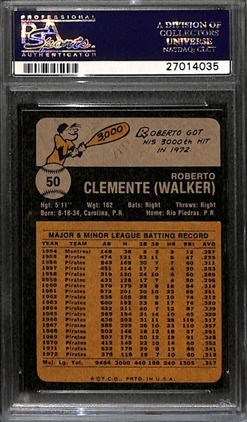1973 Topps Roberto Clemente #50 Graded PSA 9
