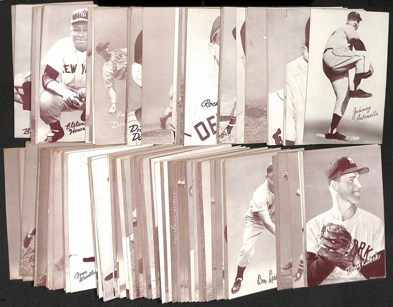 Lot of (100+) Assorted 1939-1963 Exhibit Cards - Mostly Common Players