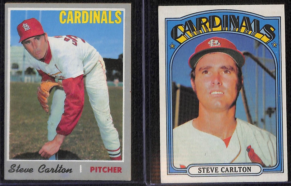 1975 Topps George Brett Rookie & (7) Steve Carlton Cards (Inc. 1967, 1969, 1970, 1972, 1972T, 1973, 1975)