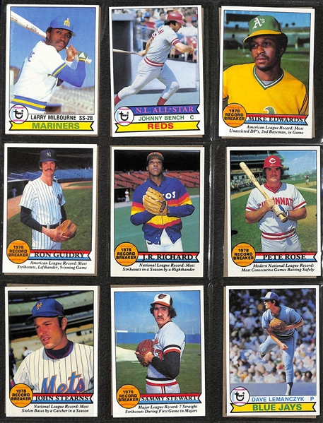 1979 Topps Baseball Complete Set w. Ozzie Smith Rookie Card (All 726 Cards & Both Bump Wills Variations)