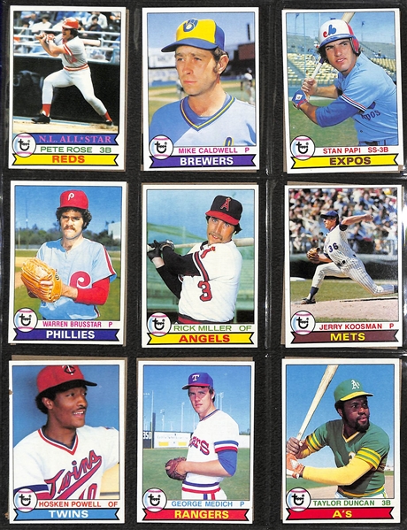 1979 Topps Baseball Complete Set w. Ozzie Smith Rookie Card (All 726 Cards & Both Bump Wills Variations)