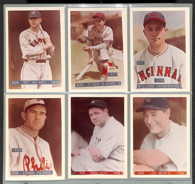 Lot of 156 George Burke 1970s Color Tint Photos w. Babe Ruth, Lou Gehrig, Goose Goslin, Jimmie Foxx (Made by George Brace)