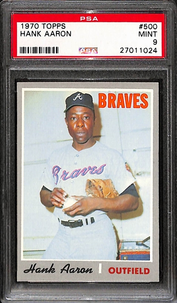 1970 Topps Hank Aaron #500 Graded PSA 9