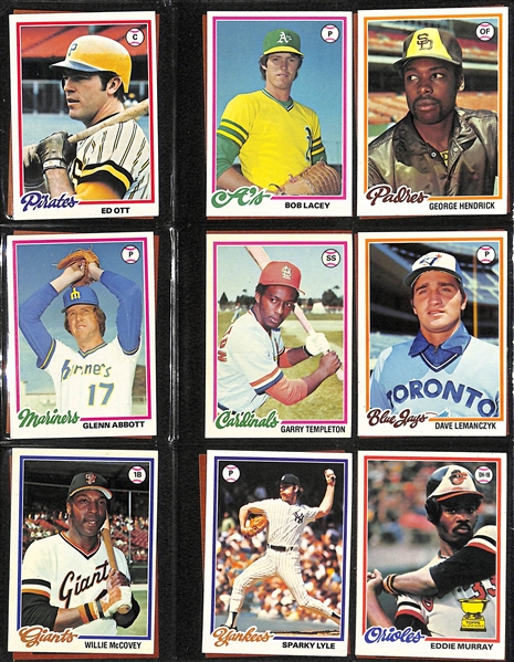 1978 Topps Baseball Complete Set of 726 Cards w. Eddie Murray & Molitor/Trammel Rookie Cards