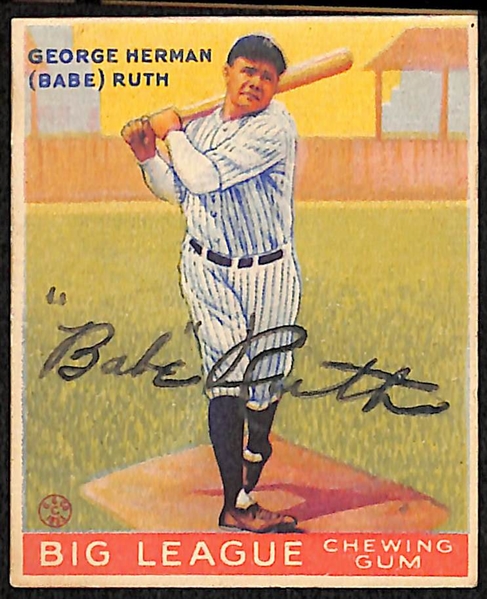 1933 Goudey Babe Ruth #144 w. Secretarial/Non-Authentic Signature