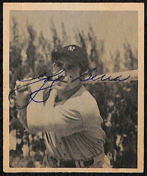 Lot of (4) Secretarial (Non-Authentic) Signed Bowman Yankees Cards w. Yogi Berra and Whitey Ford Rookie Cards