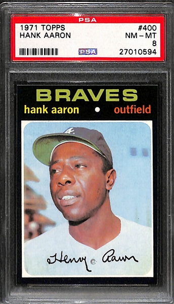 1971 Topps Hank Aaron #400 Graded PSA 8
