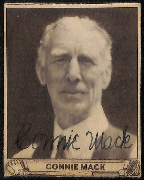 Lot of (4) Secretarial (Non-Authentic) Signed and Trimmed 1940 Play Ball HOFer Cards w. (2) Jimmie Foxx & (2) Connie Mack