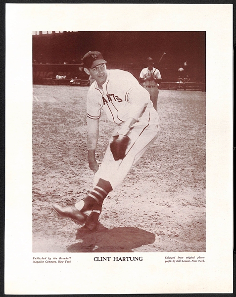 (11) 1940s M113 and/or M114 Baseball Magazine New York Giants Player Supplement Photos (w. Orginial Mailing Envelope)