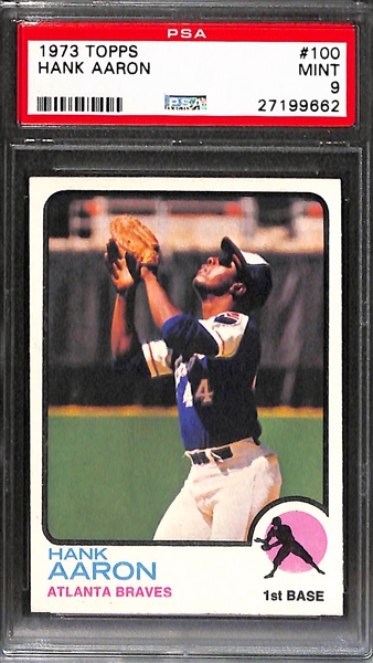 1973 Topps Hank Aaron #100 Graded PSA 9