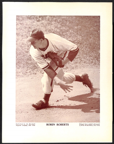 (7) c1940s M113 and/or M114 Baseball Magazine Phillies Photos w. Ashburn, Roberts, Ennis, Hamner, Arnovich, Mulcahy, Litwhiler
