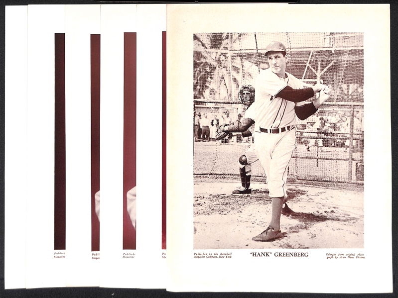 (6) M113 and/or M114 aseball Magazine Photos - (2) Hank Greenberg, (2) Mel Ott, (2) Carl Hubbell