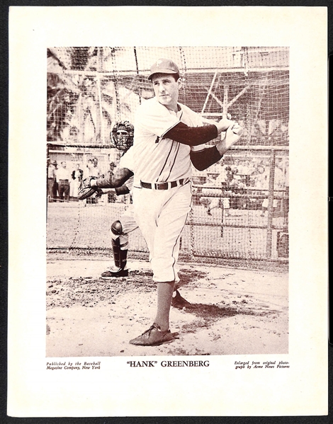 (6) M113 and/or M114 aseball Magazine Photos - (2) Hank Greenberg, (2) Mel Ott, (2) Carl Hubbell