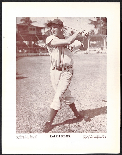 (10) M113 and/or M114 Baseball Magazine Photos - Jimmie Foxx, Luke Appling, Feller, Kiner, +