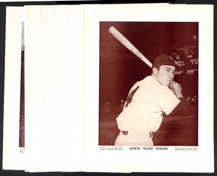 (14) c1940s M113 and/or M114 Baseball Magazine Brooklyn Dodgers Photos w. Snider, Hodges, Reese