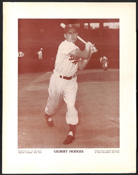 (14) c1940s M113 and/or M114 Baseball Magazine Brooklyn Dodgers Photos w. Snider, Hodges, Reese