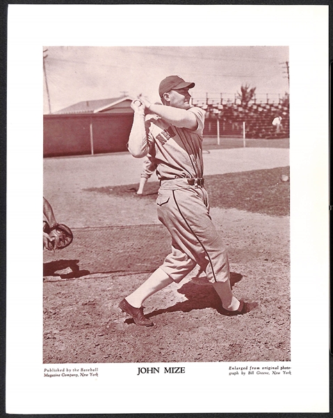 (12) c1930s-40s M113 and/or M114 Baseball Magazine Photos w. Spahn, Mize, Doby, Boudreau, Arky Vaughan, +