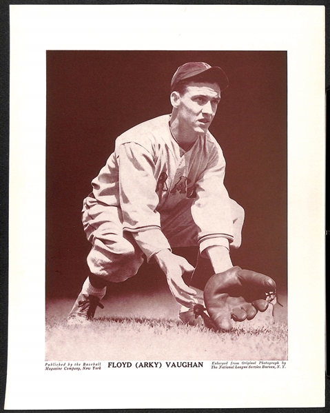 (12) c1930s-40s M113 and/or M114 Baseball Magazine Photos w. Spahn, Mize, Doby, Boudreau, Arky Vaughan, +