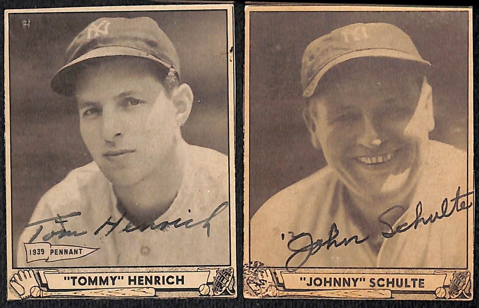 (18) Secretarial (Non-Authentic) Signed Baseball Cards w. Chuck Klein, Al Simmons, Billy Herman, Bump Hadley, Zach Taylor, +