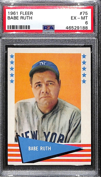 1961 Fleer Babe Ruth #75 Graded PSA 6