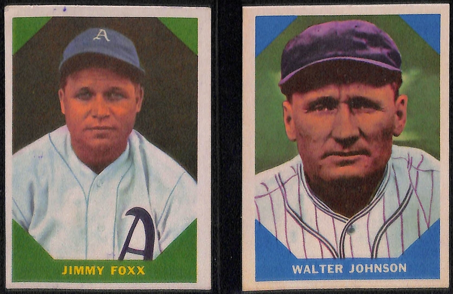 1960 Fleer Baseball Greats Partial Set (46 of 79 Cards) w. Cobb, Wagner, Foxx, W. Johnson