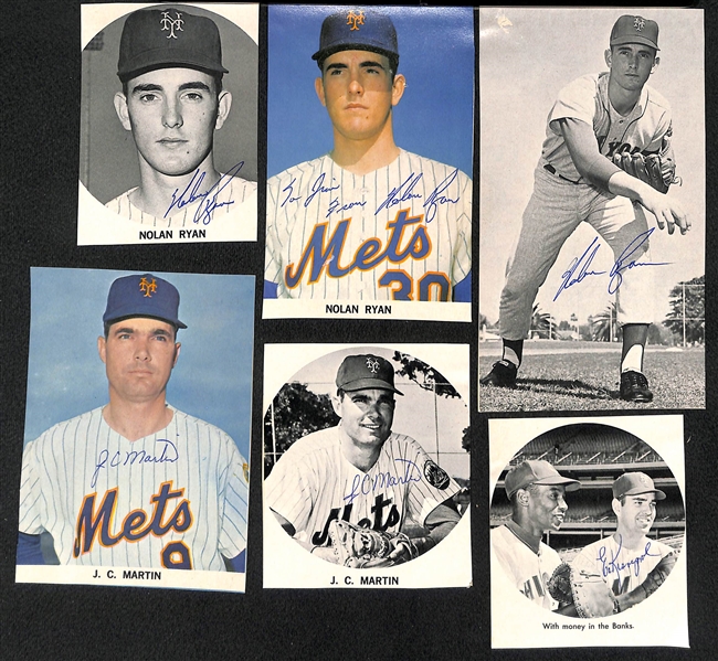 (6) Signed Magazine Cuts of 1969 Mets Inc. (3) Nolan Ryan, (2) JC Martin, Ed Kranepool (JSA Auction LOA)
