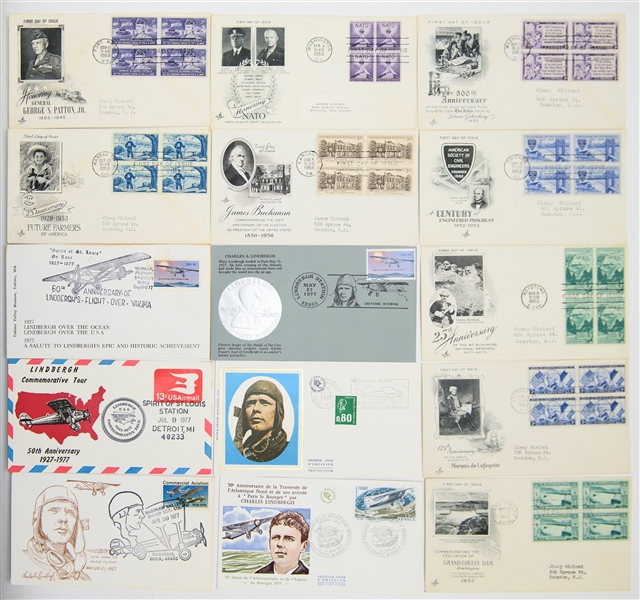 Lot of Approximately (400) First Day Covers (1950s-1980s) Inc. Charles Lindberg and Special Events
