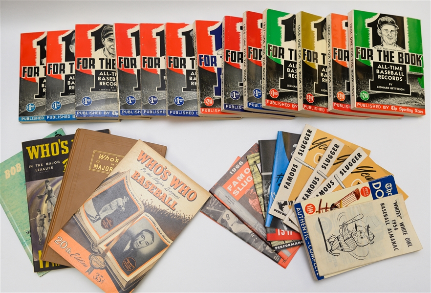 Lot of (27) Baseball Books From the 1950s-1960s w. 13 One For The Record Baseball Books
