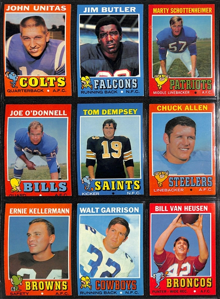 1971 Topps Football Complete Set of 263 Cards w. Bradshaw RC & Joe Greene RC