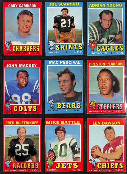 1971 Topps Football Complete Set of 263 Cards w. Bradshaw RC & Joe Greene RC