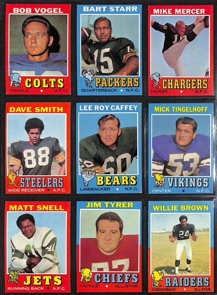 1971 Topps Football Complete Set of 263 Cards w. Bradshaw RC & Joe Greene RC