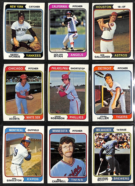 1974 Topps Baseball Complete Set of 660 Cards w. 44 Card Traded Set