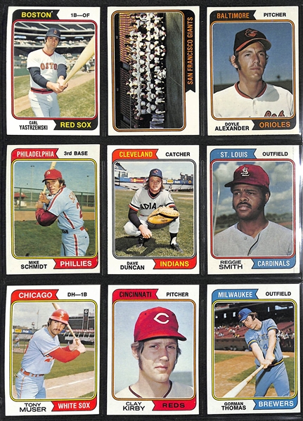 1974 Topps Baseball Complete Set of 660 Cards w. 44 Card Traded Set